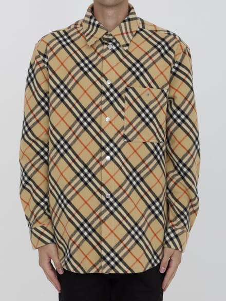 Geruite wollen shirt