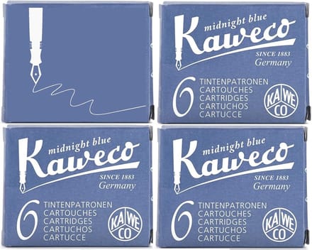 Kaweco - Vulpen vullingen - 4 doosjes - Midnight Blue, Blauw-Zwart