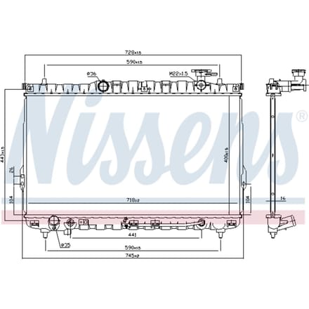 Radiator, motorkoeling NISSENS 67030
