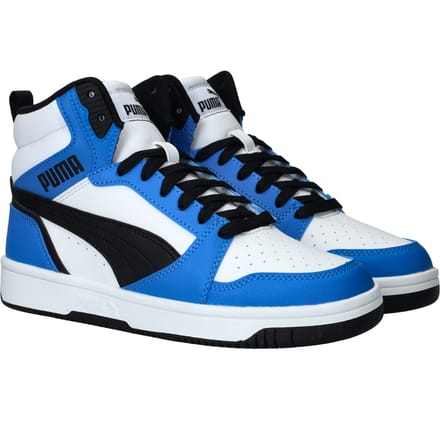 PUMA Puma Rebound V6 Mid Jr Unisex Sneakers - PUMA White-PUMA Black-Racing Blue