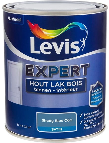Levis - Expert Hout Lak Binnen Satin Mix - Shady Blue C60 - Mengverf - 1 L