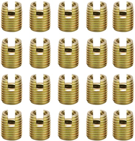 Dailygoods- Draadinsert Groot Contactoppervlak - Zelftappende Inserts - Koolstofstaal - M2/M3/M4/M5/M6/M8/M10/M12 - 20 Stuks - Sterke Spanning Draagcapaciteit - Draadinzet