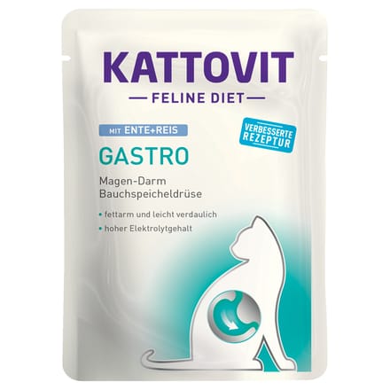 24x85g Feline Gastro Pouch Kattovit Eend & Rijst Kattenvoer nat