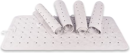 Rubberen Antislip Douchemat - Wit, 36x76 cm: Kwalitatieve Badmat voor Bad en Douche met Zuignappen