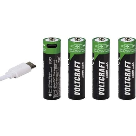 VOLTCRAFT Oplaadbare AA batterij (penlite) Li-ion 2000 mAh 1.5 V 4 stuk(s)
