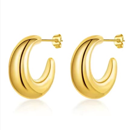 Half Moon Earrings Gold 14K