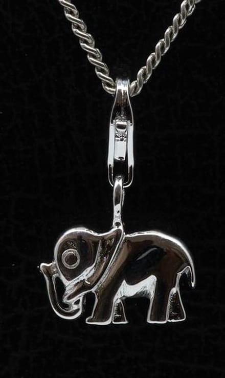 Zilveren Olifant hanger én bedel