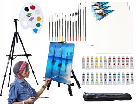 Merkloos Schildersezel & Acrylverf Set - Compleet voor Kunstenaars