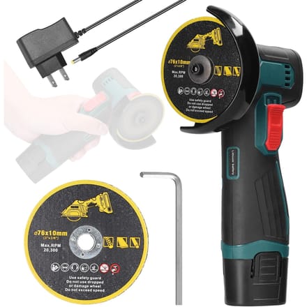 Outil de meulage électrique de 3 pouces, moteur à brosse, rectifieuse d'angle multifonctionnelle, portable au lithium 1pcs battery US Plug multicolore
