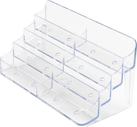 Deflecto visitekaartenhouder 2 x 4 opbergvakken | transparant