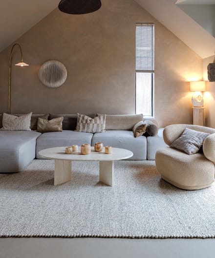 Wollen vloerkleed - Silvull beige 80x150