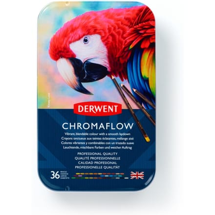 Derwent Chromaflow Kleurpotloden - Assortiment in blik - 3.5mm - 36 stuks