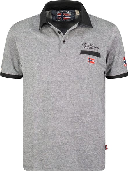 Geographical Norway Denim Polo Shirt Zwart Kola - S