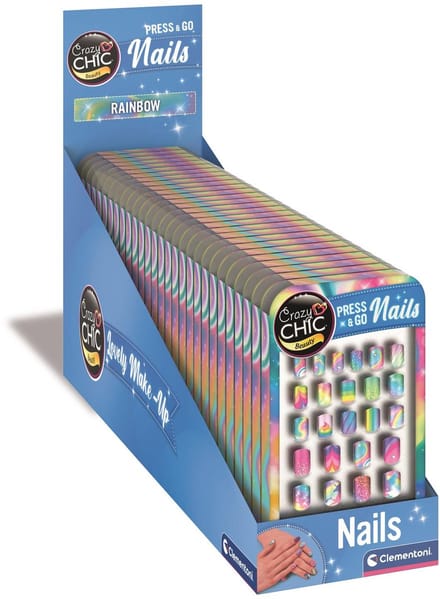 Clementoni - Cazy Chic - Press & Go Nails - Kunstnagels - Rainbow - vanaf 6 jaar