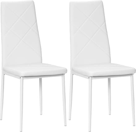 HOMCOM Eetkamerstoel - Synthetische bekleding - 41x50x97cm - Wit