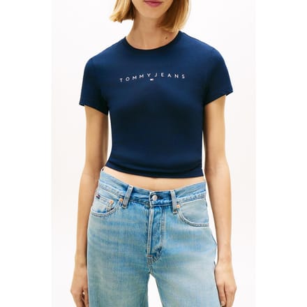 Tommy Hilfiger Tjw Slim Linear Tee Dark Night Navy Größe: S | Hemden Outlet | Damen | Schwarz