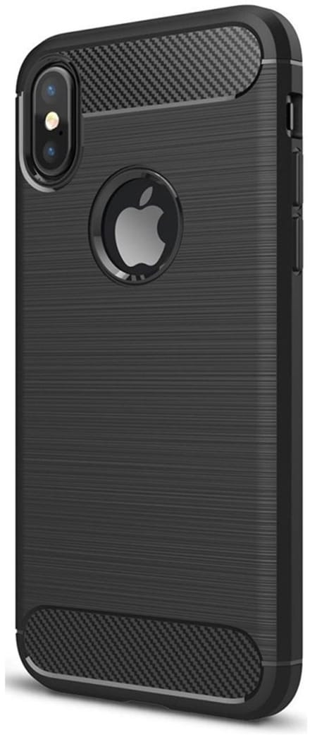 Mobiq Carbon Look Hoesje geschikt voor iPhone XS Max - Flexibele TPU Case