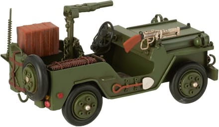 J-Line decoratie 4x4 Antiek - metaal - kaki groen