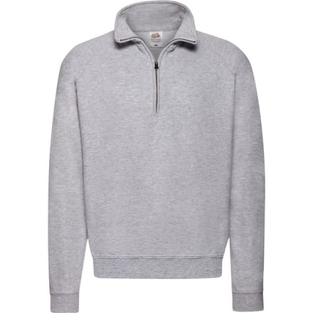 Fruit of the Loom Heren Classic Sweatshirt met Kwart Ritssluiting (Heide Grijs)