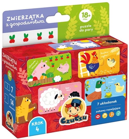 CzuCzu Boerderijdieren Puzzel voor Kinderen vanaf 18 Maanden - 7 Sets
