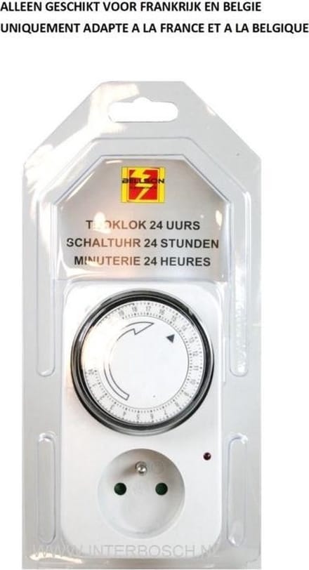Bellson Stopcontact Penaarde Analoge Schakelklok - Timer / 24 Uurs