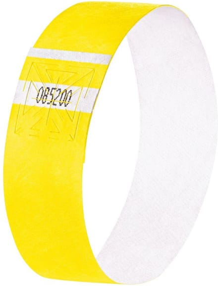 Sigel evenementenbandjes super soft 255x25mm neon geel 120 stuks