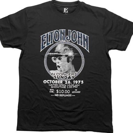 Elton John - In Concert Heren T-shirt - M - Zwart