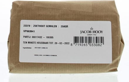 Jacob Hooy Zoethout Ongeschild Gemal 250 gr