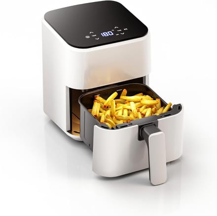 Quvo® Mini Airfryer - Airfryer - Heteluchtfriteuse - Compact - 2.5 Liter - Wit - ‎26cm x 21cm x 28 cm