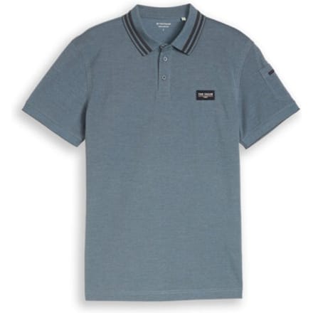 Tom Tailor - Poloshirt met zak op de mouw - Maat M - blue grey two tone