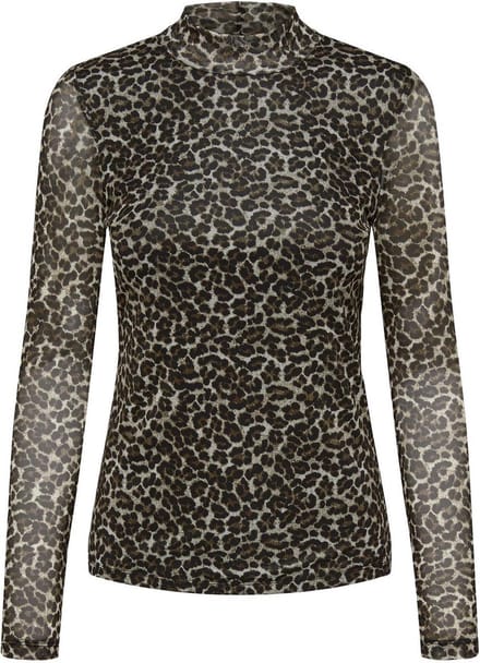 ONLY ONLERICA LIFE MESH L/S TOP JRS NOOS Dames Panterprint Top - Maat M
