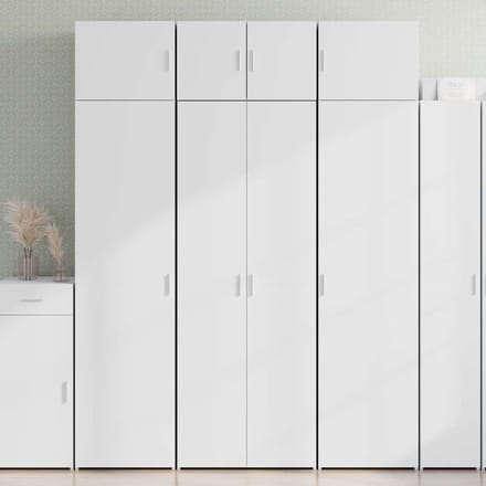 vidaXL - Hoge - kast - 70x42,5x185 - cm - bewerkt - hout - wit