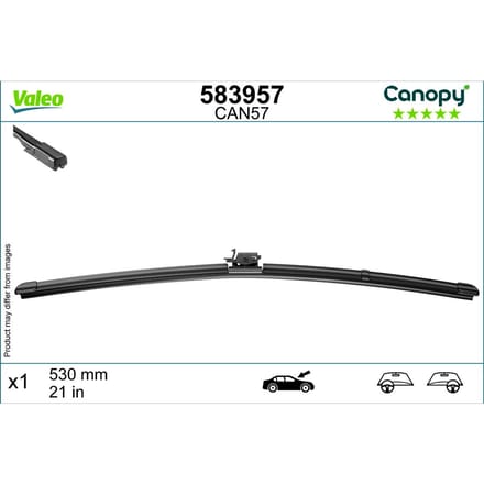 Wisserblad VALEO Canopy 583957, 530mm, Voor, 1 Stuk