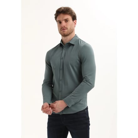 Gabbiano - Heren Overhemd - Tone - 333510 - 5703 Teal Blue