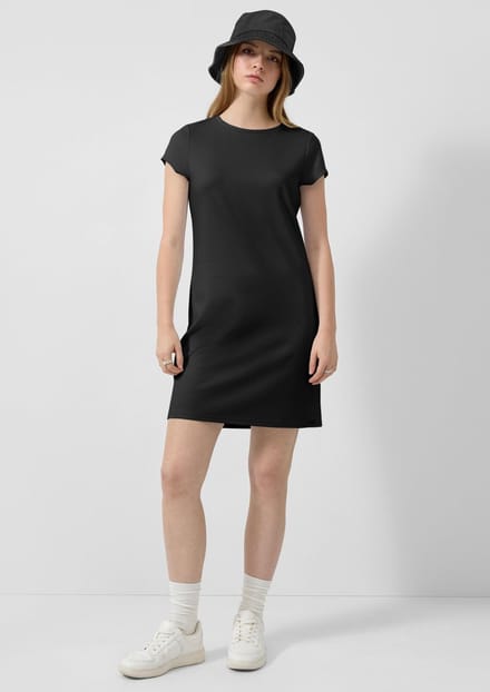 Jersey Jurk Knielang Met Ronde Hals Vrouw QS