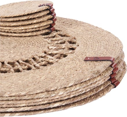 PEPPERBERRY - Set van 12 placemats en onderzetters - Natuurlijk - Jute