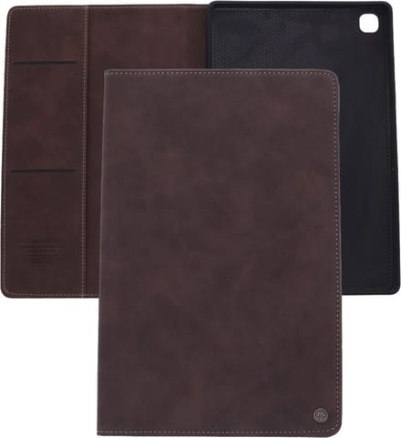 Bookcase hoesje - Tabletcase met pasjeshouder - Donkerbruin - Geschikt voor: Samsung Galaxy Tab A7 lite