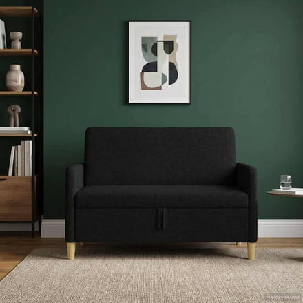 vidaXL - Sofa - met - Opbergruimte - Zwart - 122 - x - 78 - x - 87 - cm - Polyester