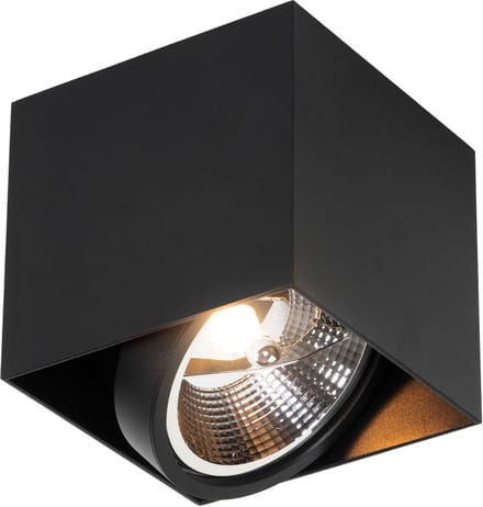 QAZQA Design spot zwart vierkant AR111 - Box