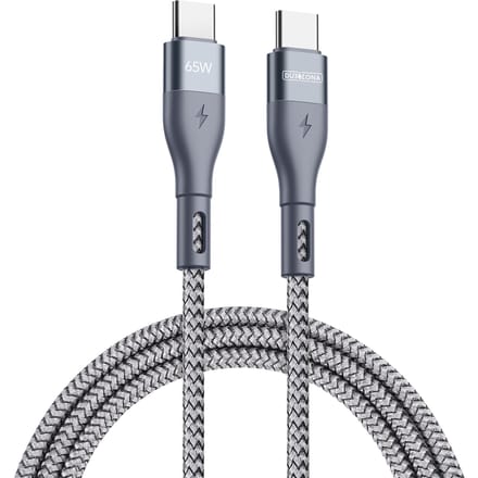 DUZZONA USB C naar USB C-kabel Compatibel met PD 65W 1m/2m/3m grijs