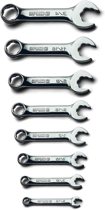 Ringsteeksleutelset - Combinatiesleutelset - Bouten Losdraaien - WaveDrive Pro Grip - 8-delig SAE - Zilver