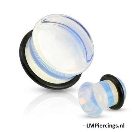 Single flared plug opalite 5 mm - LMPiercings