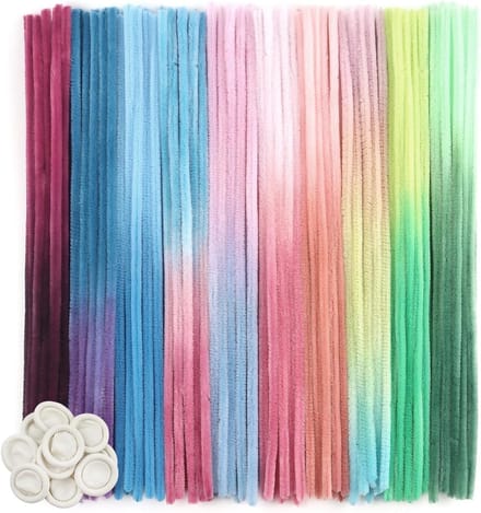 100 Stuks Chenille Pijpenragers in Kleurverloop 30cm x 6mm voor Creatieve DIY Decoraties en Knutselprojecten