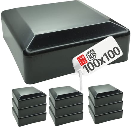 LUN FIX - Postafdekking - 100x100 mm - Vierkant - 10 stuks - hekcap buiskap