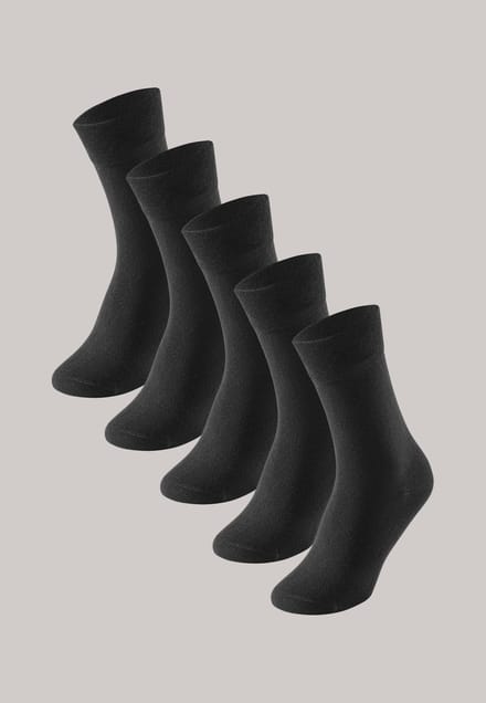 Schiesser 5 Pack Heren Sokken Blue Bird - zwart