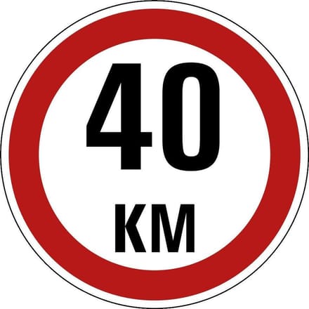 Maximaal 40 km sticker, A1 300 mm