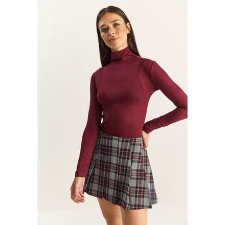 Fitted Lange Mouw Turtleneck Blouse