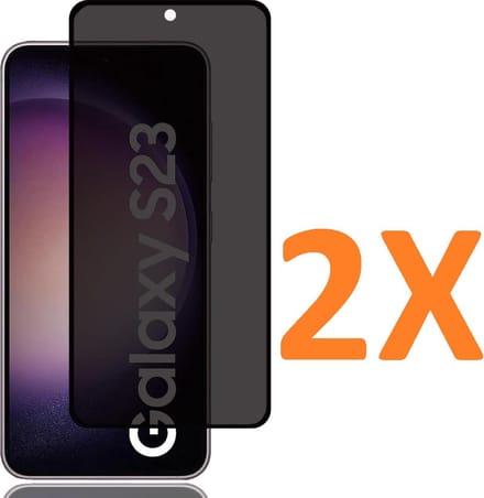 Privacy Screenprotector Glas - Tempered Glass Screen Protector Anti-Spy Geschikt voor: Samsung Galaxy S23 - 2x
