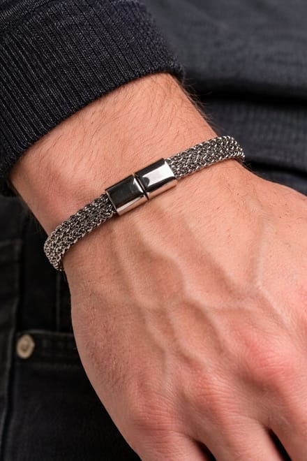 Cristaé Schakelarmband - RVS Zilver - Heren & Dames - Magnetische Sluiting - 20 cm
