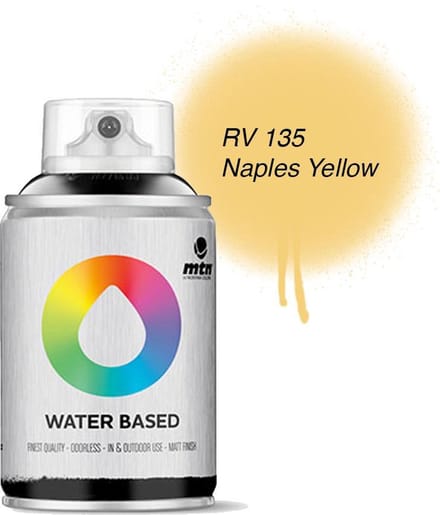 MTN Beige Gele Waterbasis Spuitverf - 100ml graffiti spray-paint geschikt voor kinderen